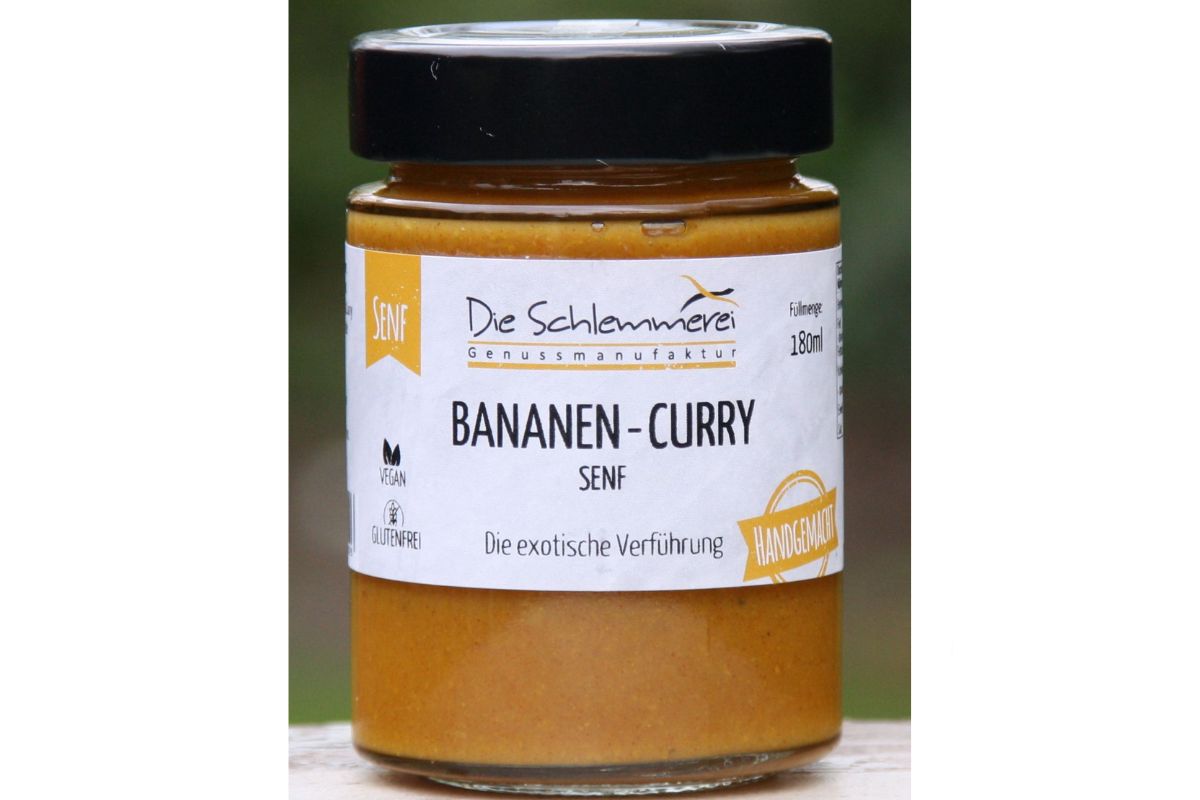 BANANEN-CURRY Senf Die Schlemmerei Genussmanufaktur Handgemacht 180ml