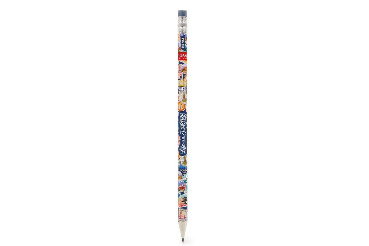 Bleistift aus Recyclingpapier Travel Stickers