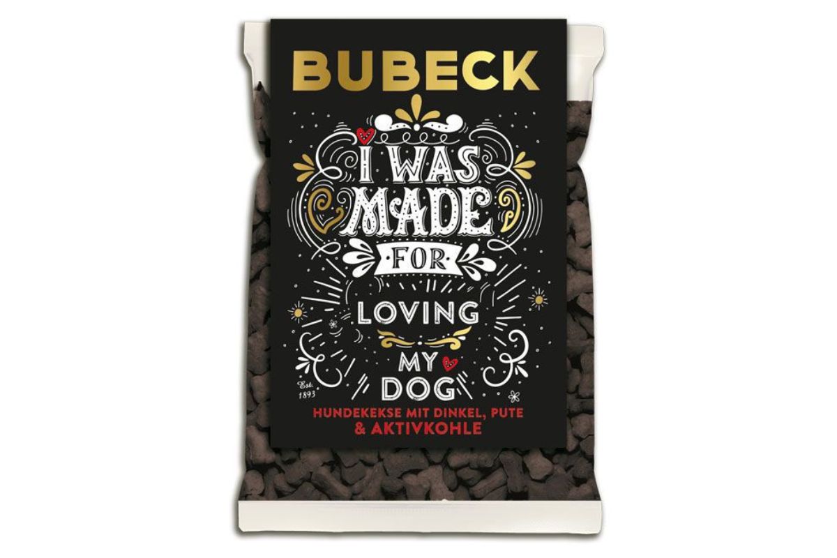 Bubeck Black Craft Hundekuchen Weizenfrei Dinkel & Aktivkohle 210g "I Was Made For Loving My Dog"