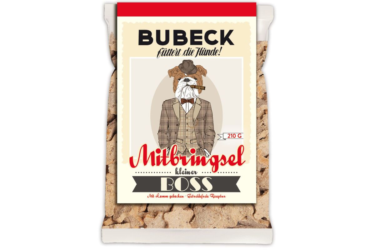 Bubeck Hundekuchen Mitbringsel Getreidefrei Classic Hipster 210g "Boss!"