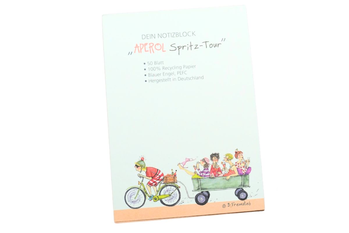 Dein Notizblock 50 Blatt Sweet Design by Nala B. Freundlieb Aperol Spritz-Tour