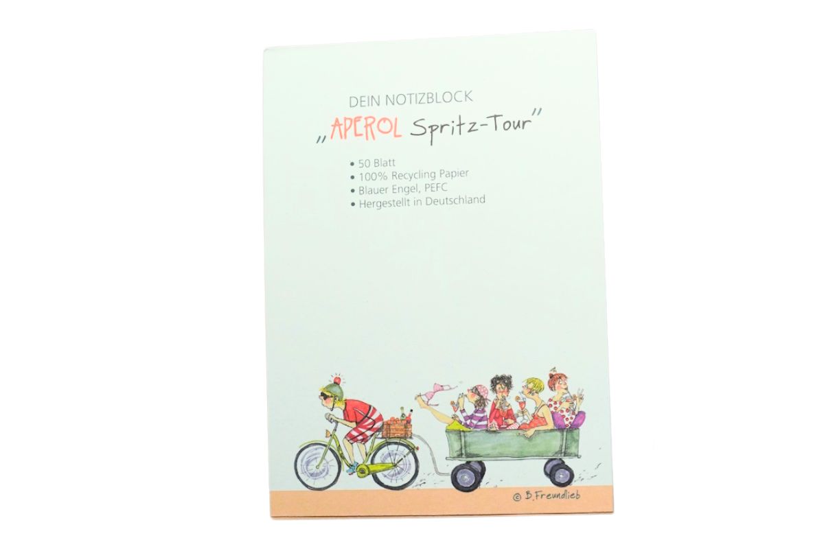 Dein Notizblock 50 Blatt Sweet Design by Nala B. Freundlieb Aperol Spritz-Tour2