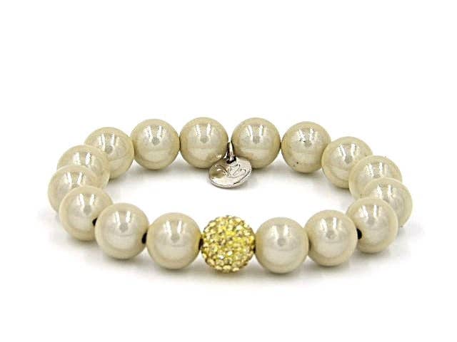 Ella in Love Perlenarmband 12mm Ø Champagner mit Glitzerperle2