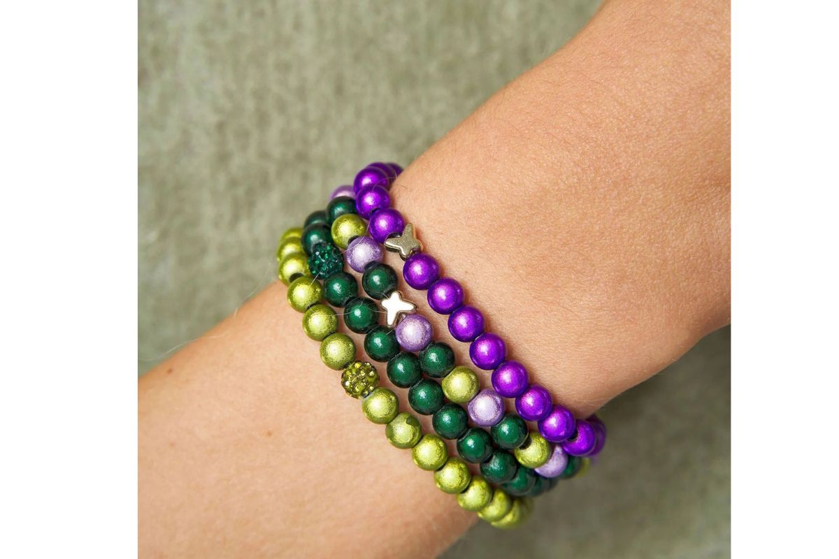Ella in Love Perlenarmband 4er Set Grün Schmetterlinge & Glitzerperle2