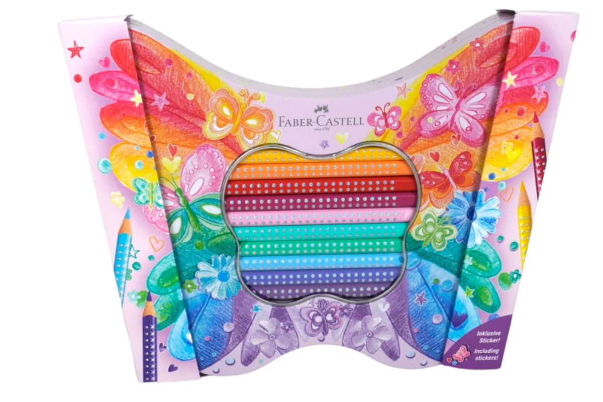 Faber Geschenkset Sparkle 20 Buntstifte Schmetterling