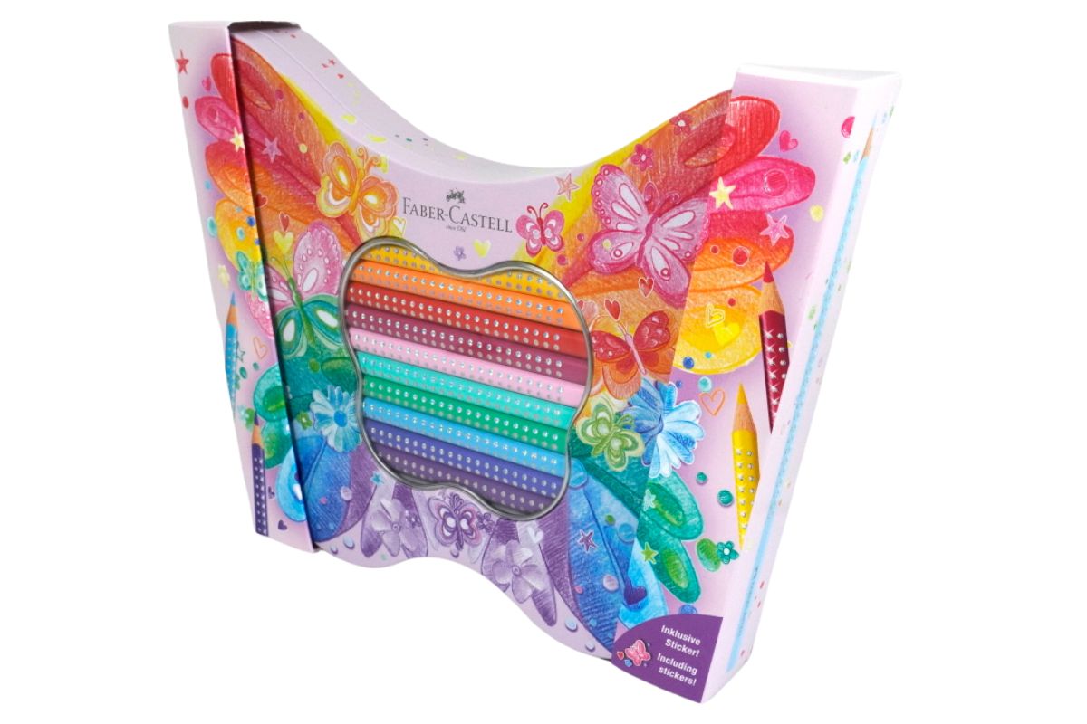 Faber Geschenkset Sparkle 20 Buntstifte Schmetterling1