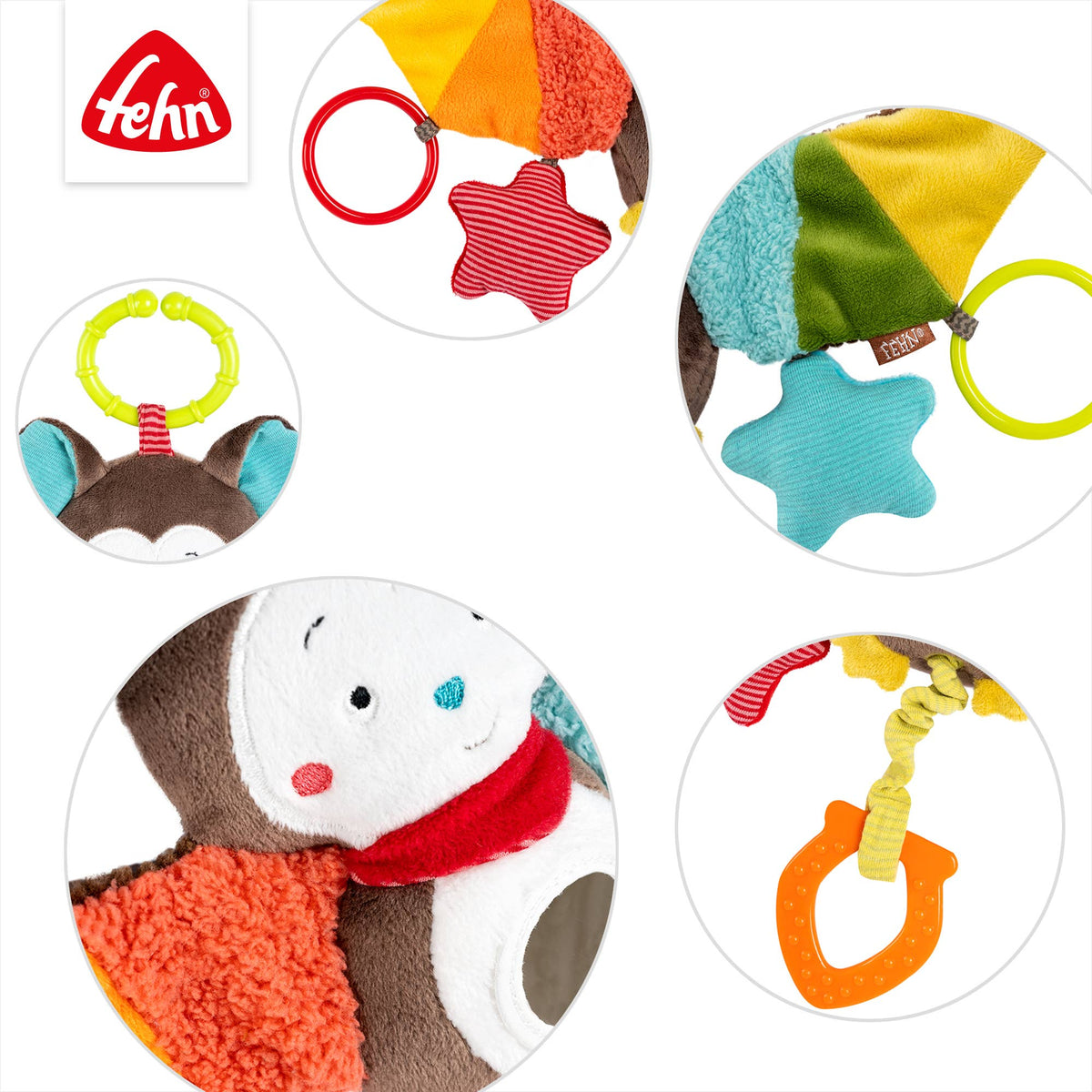 Fehn Activity Fledermaus Babyspielzeug Motorik zum Aufhängen2
