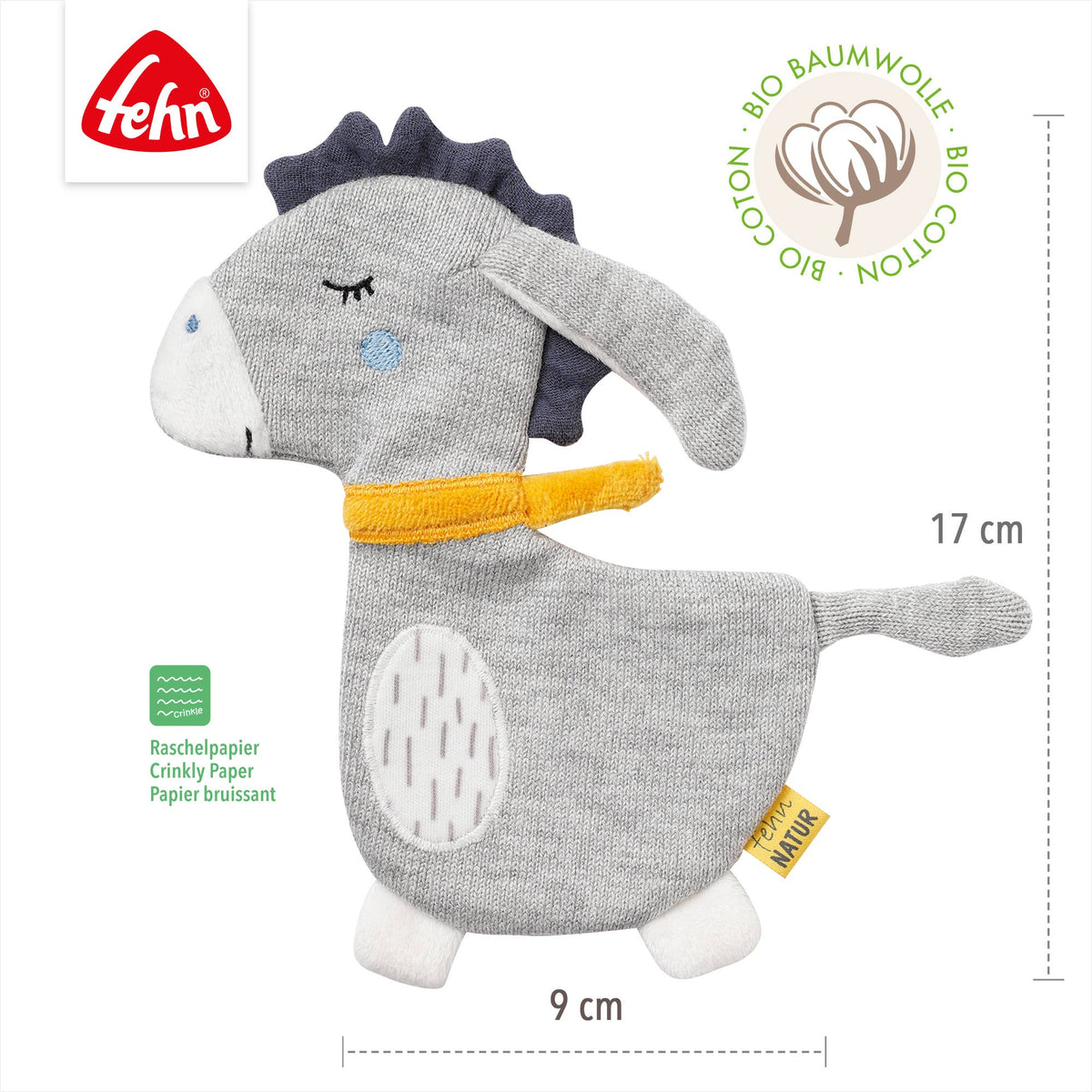 Fehn Knister Esel aus der FehnNatur Kollektion Activity Rascheltier4