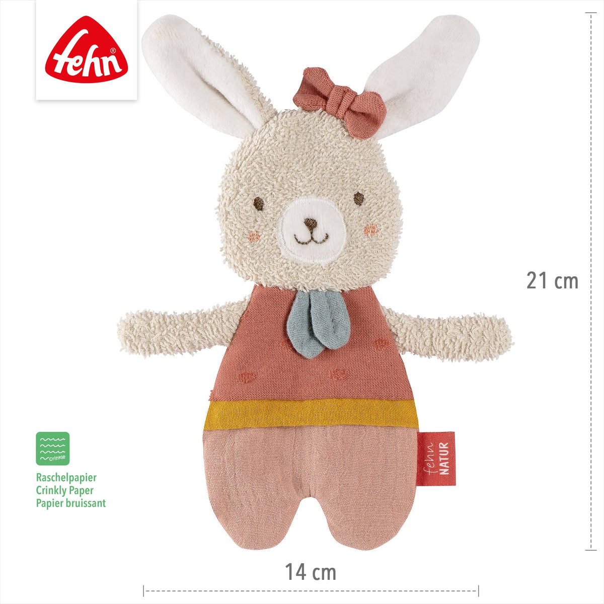 Fehn Knister Hase Fehn Natur Activity Rascheltier Babyspielzeug6