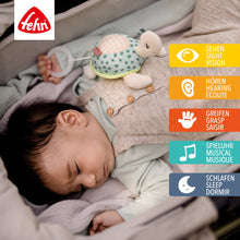 Load the picture into the gallery viewer, Fehn Mini-Spieluhr Schildkröte Baby Einschlafhilfe Schildkröte  Kuscheltier mit Befestigung 2