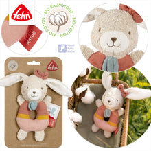 Load the picture into the gallery viewer, Fehn Ring Greifling Hase Fehn Natur Motorikspielzeug mit Rassel4