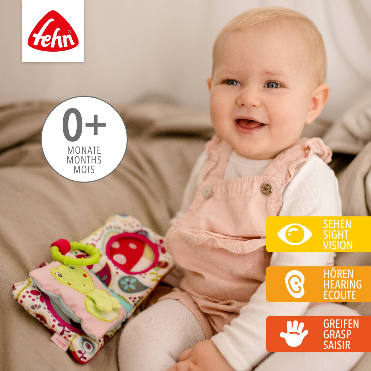 Fehn Stoffbuch Rehkitz Fühlbuch mit Tier-Motiven Babyspielzeug2