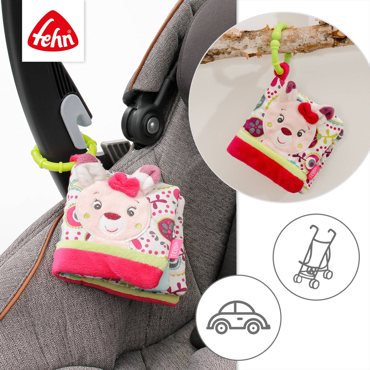 Fehn Stoffbuch Rehkitz Fühlbuch mit Tier-Motiven Babyspielzeug5