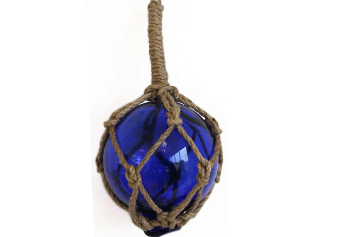 Fischerkugel Glaskugel mit Seil Küsten Deko Maritimer Stil