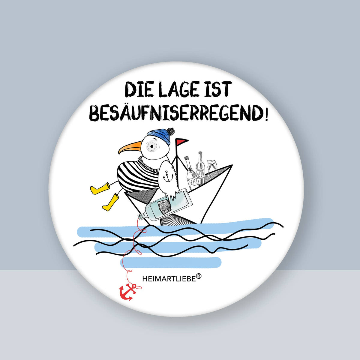 Flaschenöffner mit Magnet "Die Lage Ist Besäufniserregend." Souvenir Nordsee Heimartliebe