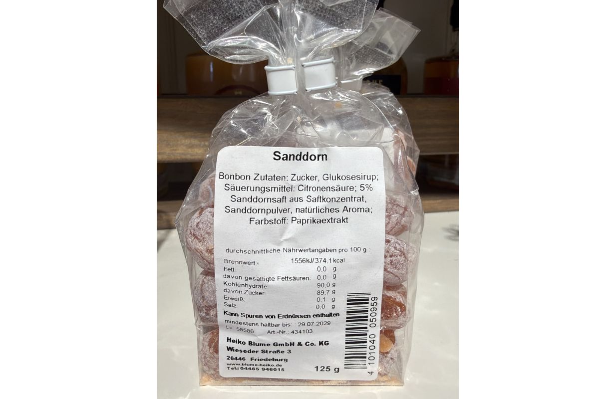 Friesen Bonschen Sanddorn Bonbons Grüße aus Greetsiel 125g2