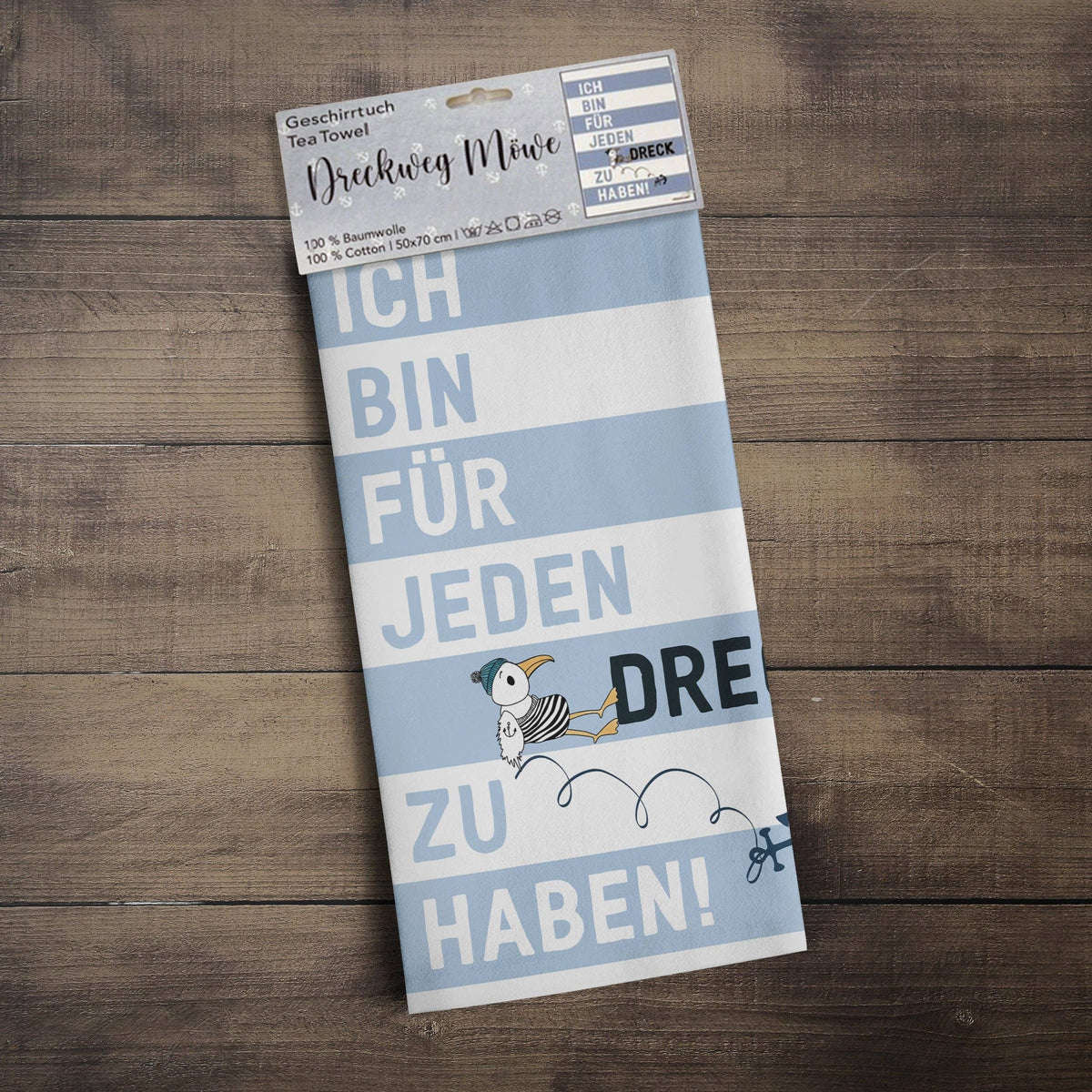 Geschirrtuch "Für jeden Dreck zu haben" 50x70cm Maritimer Stil Heimartliebe2