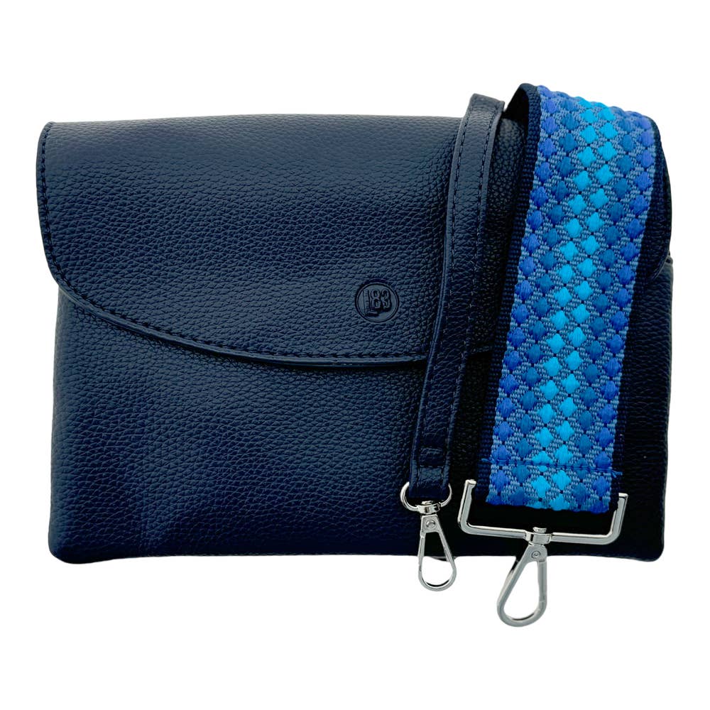 Handtasche Elisa Marineblau Veganes Leder Schultergürtel LOT83