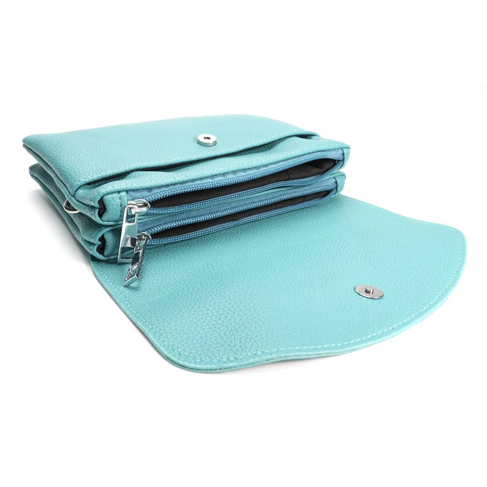 Handtasche Elisa Türkis Veganes Leder Schultergürtel LOT832