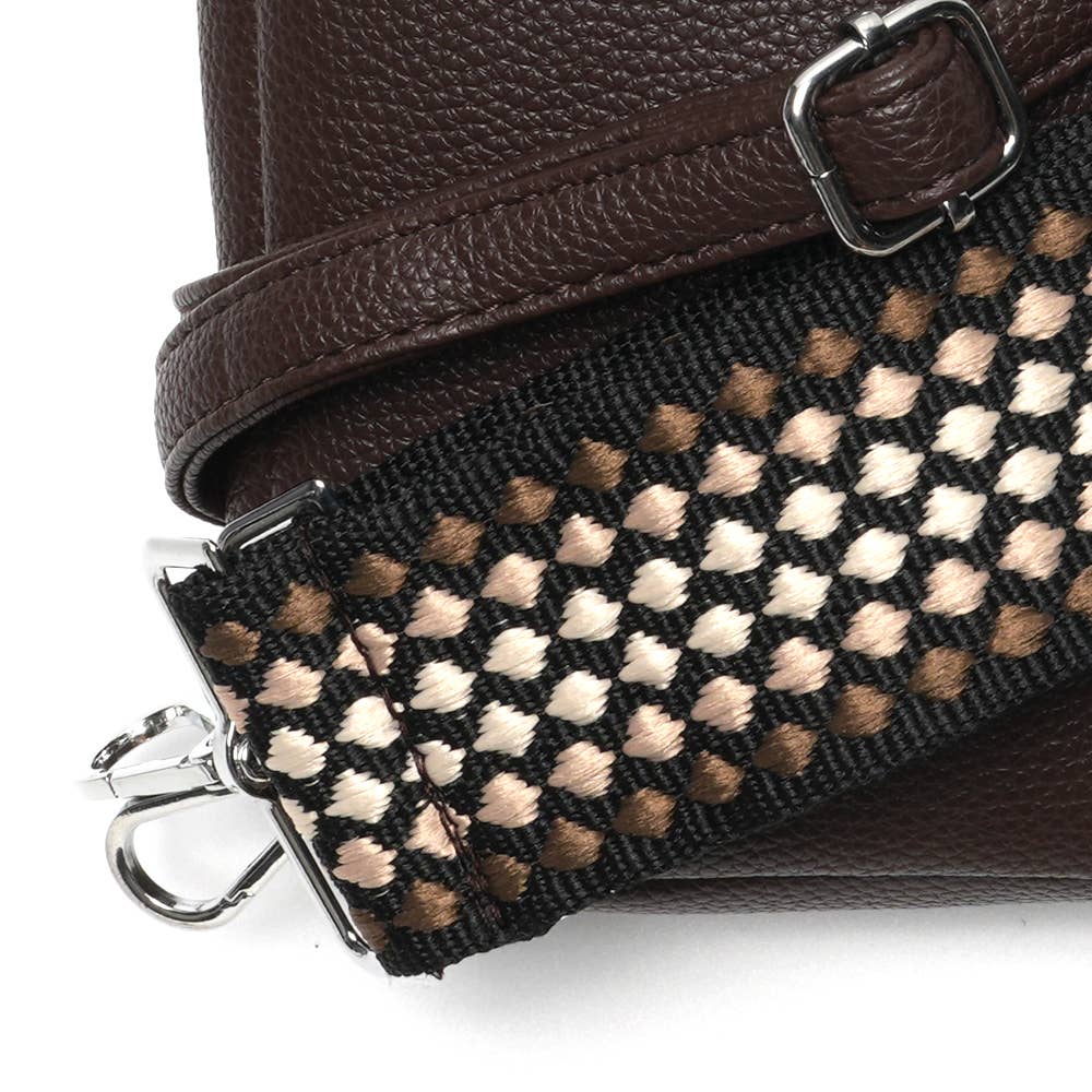 Handtasche Liva Dunkelbraun Handytasche mit Schultergürtel LOT832