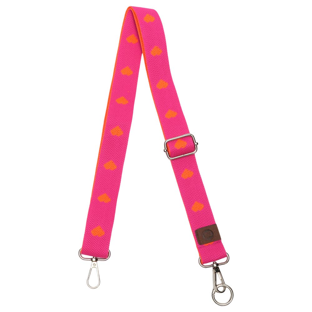 Handykette Fuchsie mit Herzchen 120cm lang verstellbar LOT83