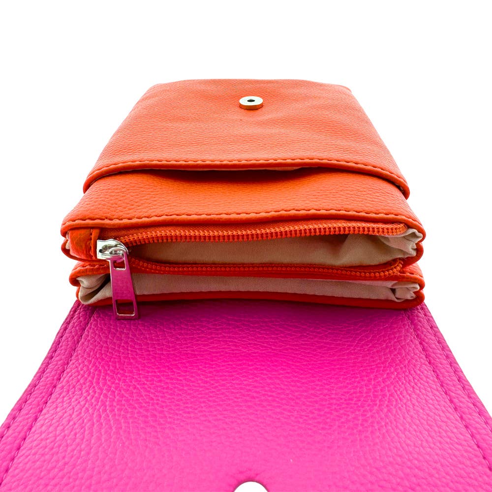 Handytasche Lieke Duo Pink Orange Schultergürtel LOT832