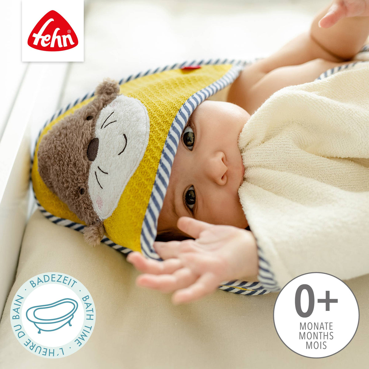 Kapuzenbadetuch Otter Babyhandtuch mit Kapuze und kuschliger Otter Applikation3