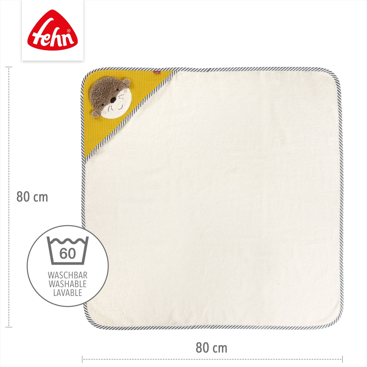 Kapuzenbadetuch Otter Babyhandtuch mit Kapuze und kuschliger Otter Applikation4