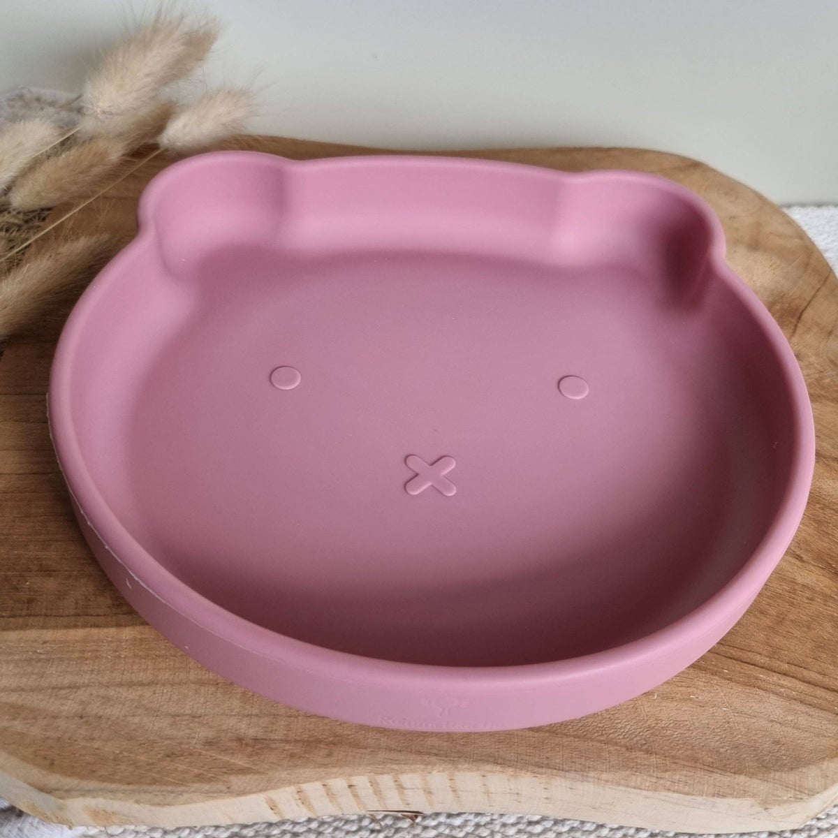 Kinder Bärenteller aus Silikon Kinderteller mit Saugnapf Farbe Puderrosa2