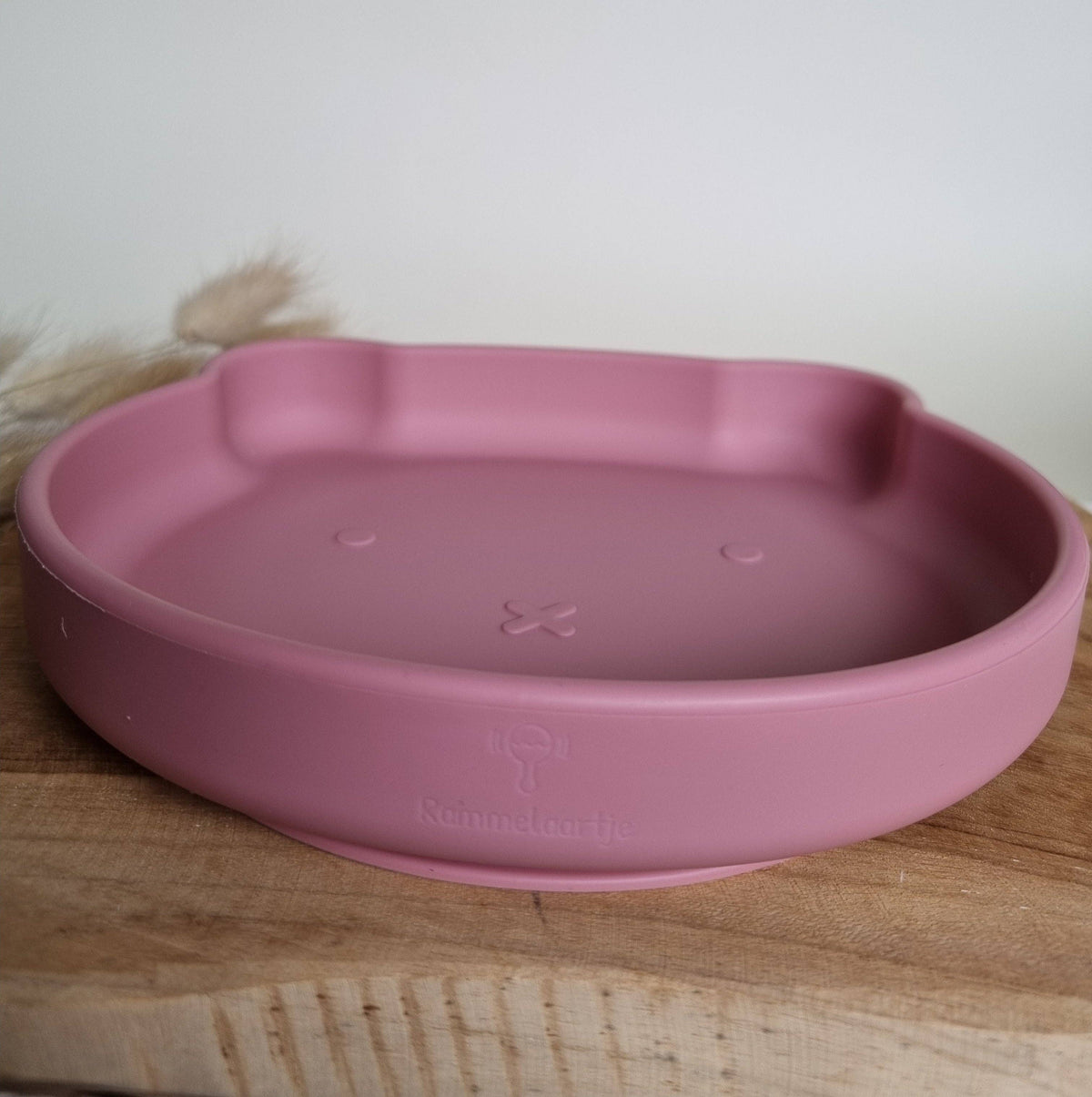 Kinder Bärenteller aus Silikon Kinderteller mit Saugnapf Farbe Puderrosa3