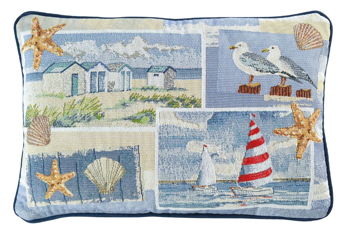 Kissen „Beach House Gobelin“ – Maritime Wohndekoration2