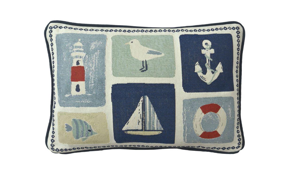 Kissen „Montauk“ – Maritime Wohndekoration in Patchworkoptik