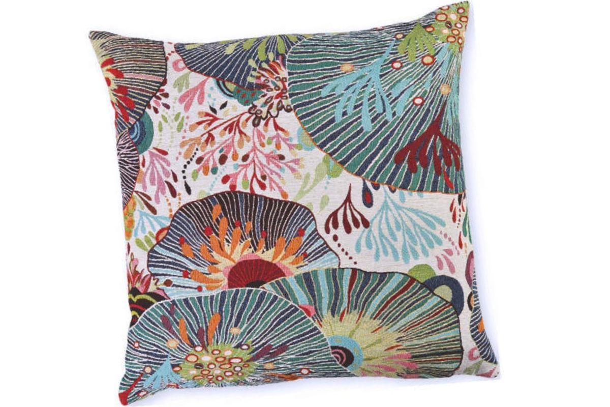 Kissenhülle „Sea Flowers“ – Maritime Wohndekoration in Jacquard
