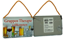 Lade das Bild in den Galerie-Viewer, Deko Blechschild Aufhänger Gruppen Therapie willkommen2