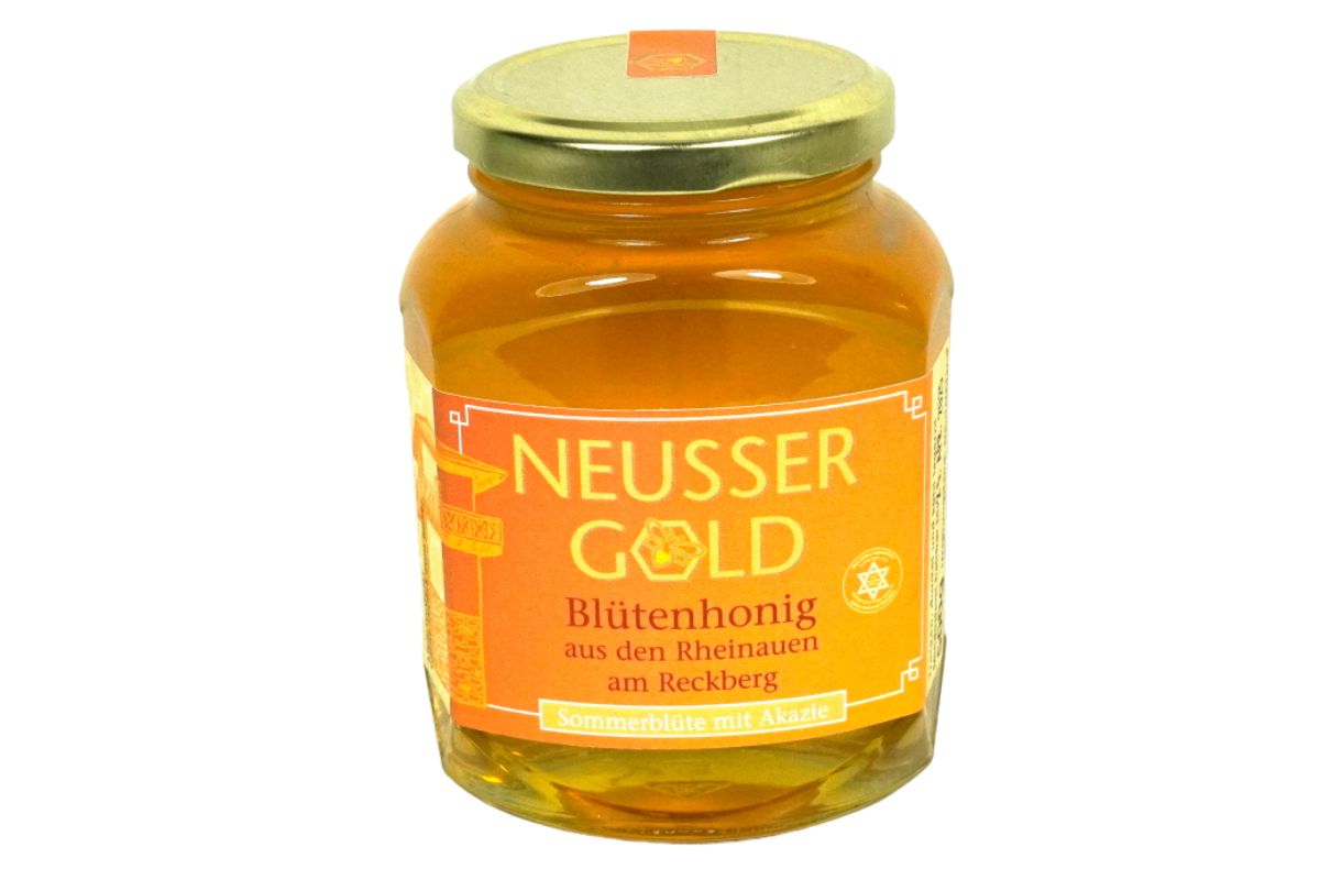 Neusser Gold Blütenhonig Sommerblüte mit Akazie aus den Rheinauen 500gr. Glas3