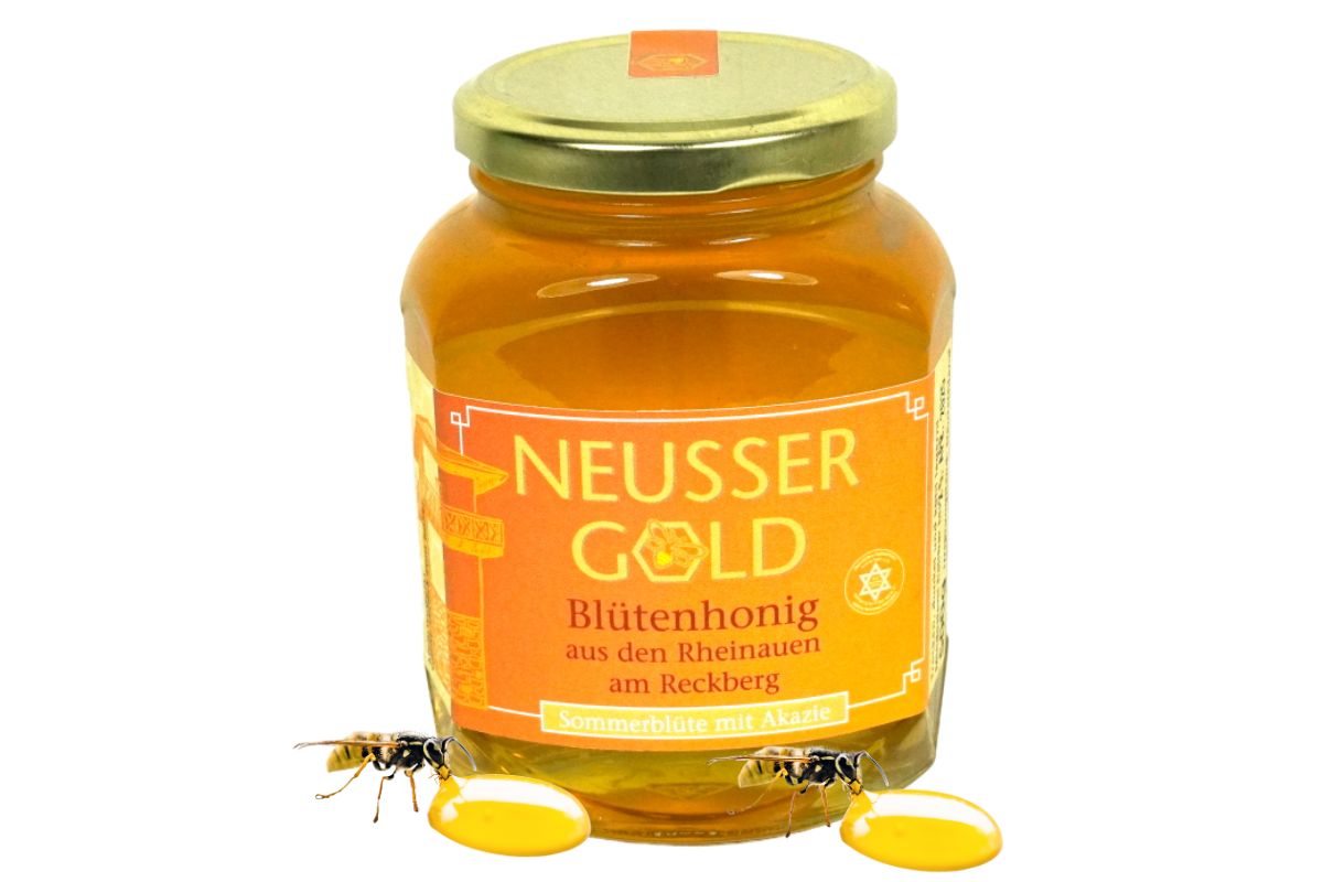 Neusser Gold Blütenhonig Sommerblüte mit Akazie aus den Rheinauen 500gr. Glas2
