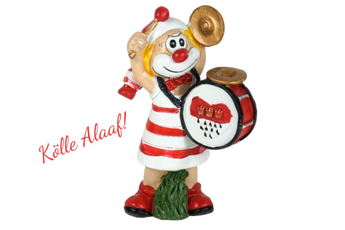 Schmitzens Karnevals Clown Figur Tamborin Schmitz mit Trumm 9cm Kölner Karneval