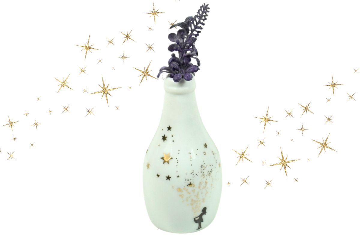 Good old friends Mini Vase Wunschväschen Sterntaler Design Handbemalt4