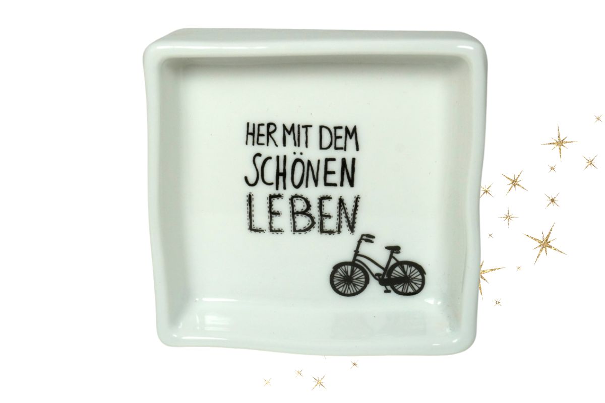 Good old friends Wunschschälchen Her mit dem schönen Leben Porzellan Handbemalt3