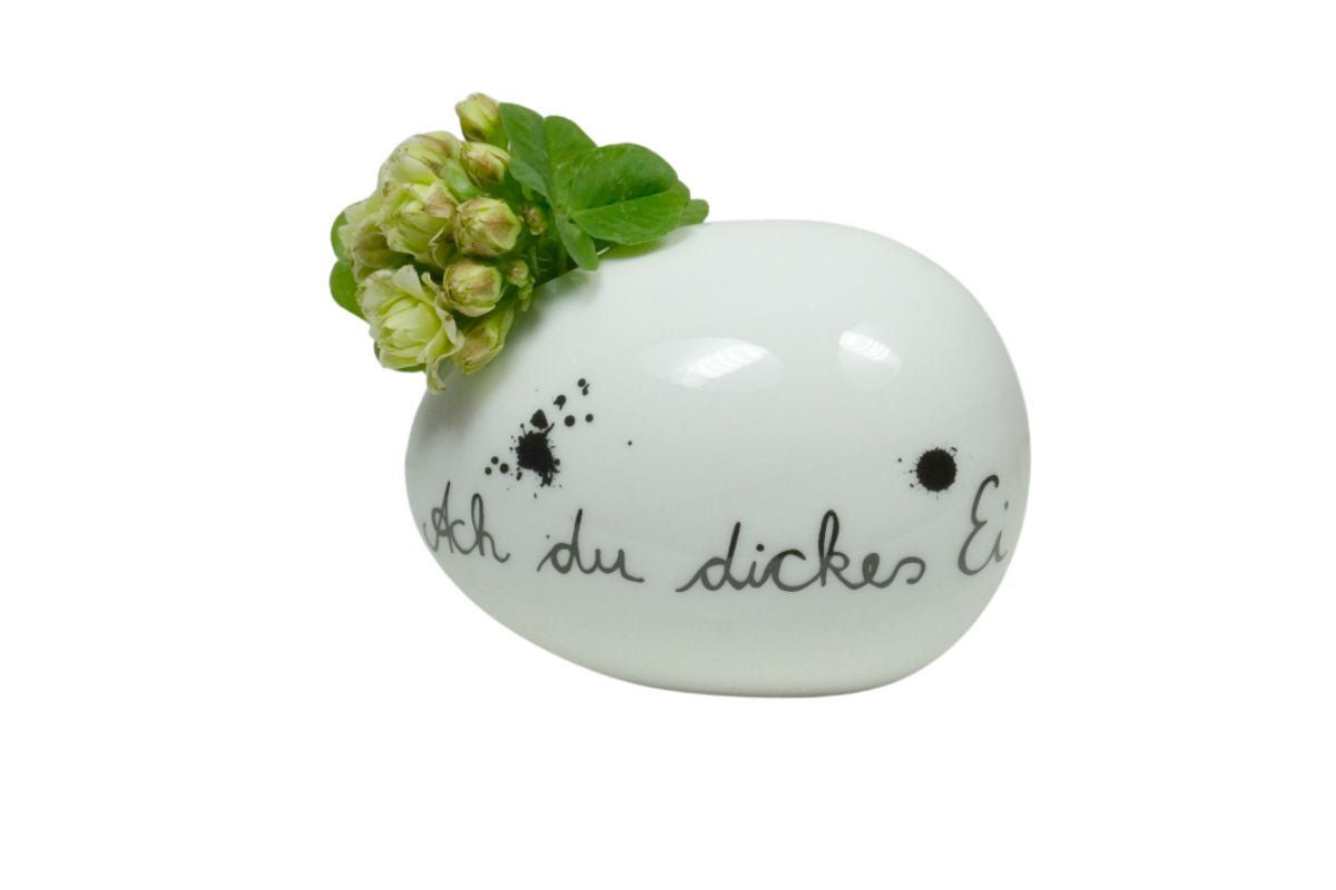 Good old friends Eiervase Ach du dickes Ei Oster Deko Handarbeit 8cm6