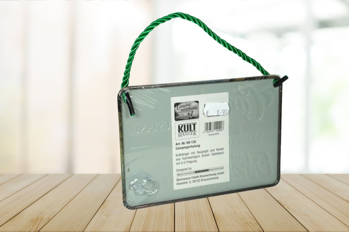 Deko Blechschild Aufhänger Camping ist der Zustand indem der Mensch seine eigene Verwahrlosung als Erholung empfindet!2
