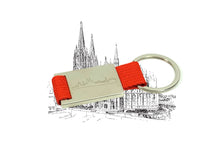 Lade das Bild in den Galerie-Viewer, Schlüsselanhänger Kölner Skyline Metall Textilband Rot Kölner Souvenir5