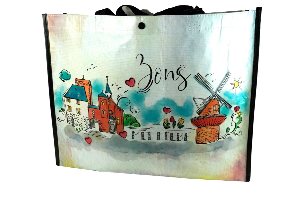 Zons Shopper Tasche Einkaufstasche PET Zons am Rhein Zons Souvenir 45cm3