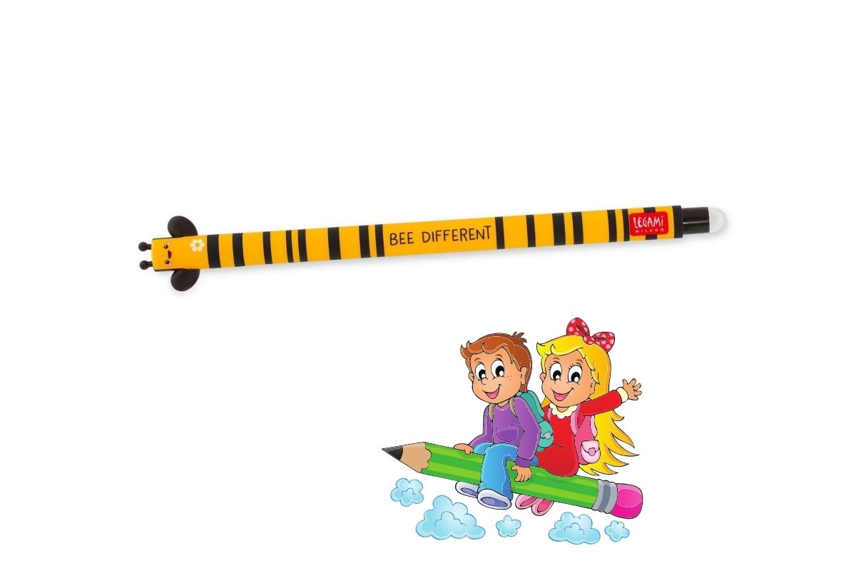 Legami Erasable Pen mit Biene-Motiv! Bee Different Löschbarer Gelstift schwarze Tinte3