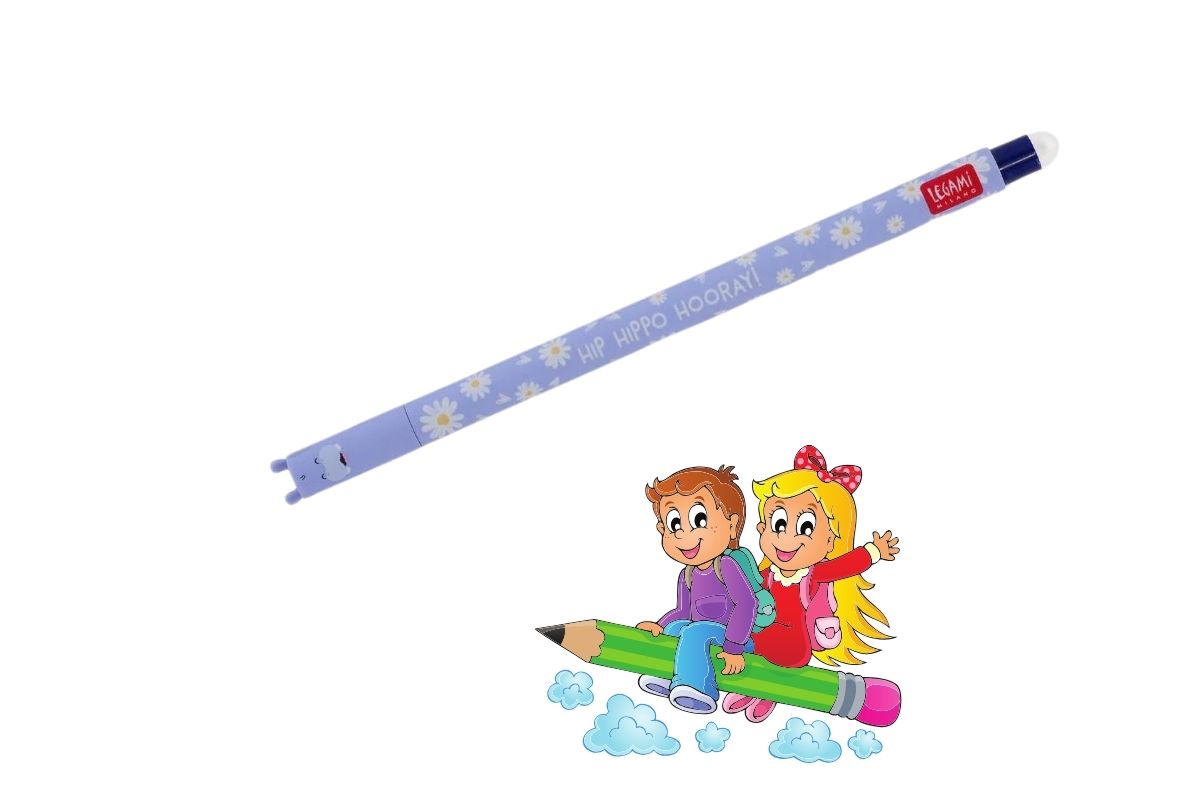 Legami Erasable Pen mit Hippo-Motiv! Hip Hippo Hooray Löschbarer Gelstift Blaue Tinte3