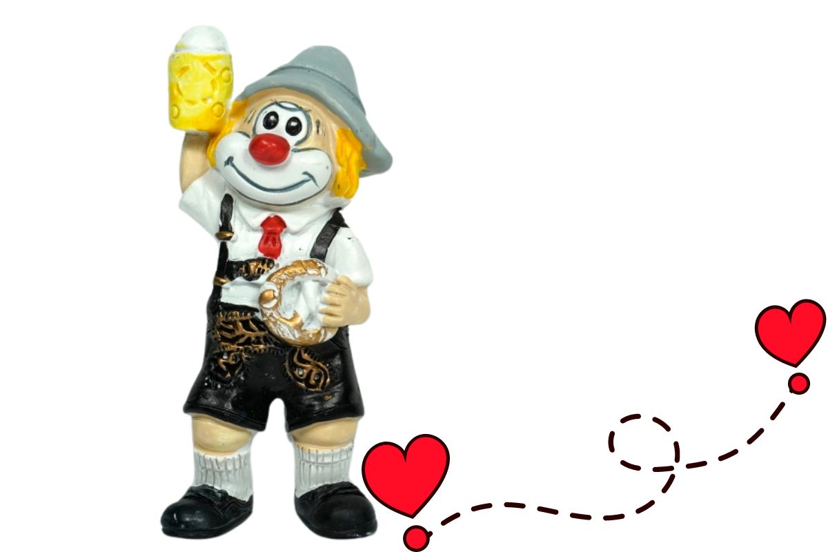 Schmitzens Karnevals Figur Clown Sepp, oans, zwoa, g`suffa 10 cm Sammlerstück Kölner Karneval2