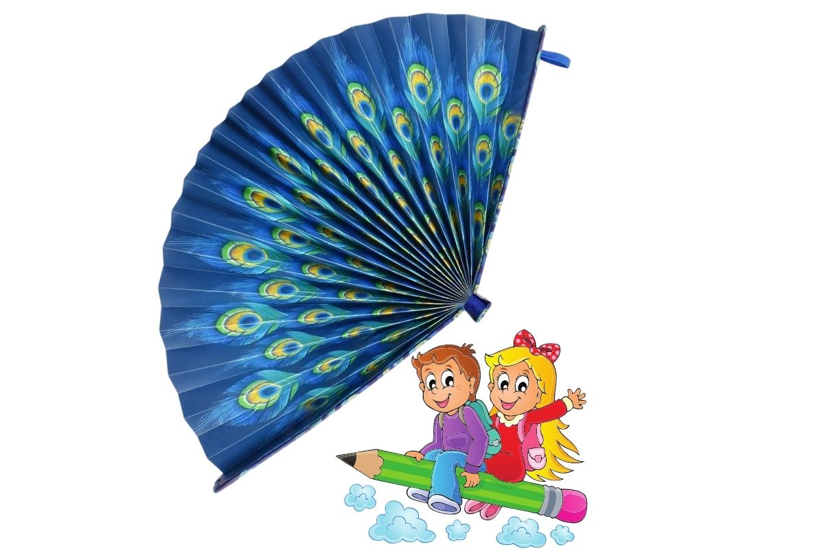 Pylones Papierfächer Tropical - Bambus Fächer 23cm Für Heiße Tage