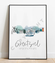 Load the picture into the gallery viewer, Kunstdruck Passepartout Skyline Edition Greetsiel 30x40cm Heimartliebe
