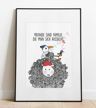 Lade das Bild in den Galerie-Viewer, Kunstdruck Poster "Freunde sind wie Familie" A4 Heimartliebe2