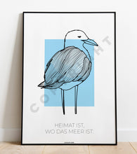 Lade das Bild in den Galerie-Viewer, Kunstdruck Poster "HEIMAT IST, WO DAS MEER IST" A4 Heimartliebe